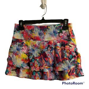 Lucky in Love Vibrant Floral Mini Skirt